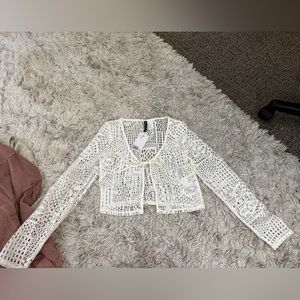 crochet cardigan with tie front